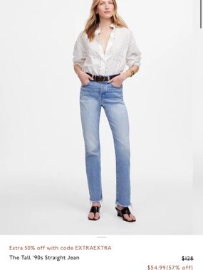 Madewell Light Blue 90s Tall Straight-Leg Jeans